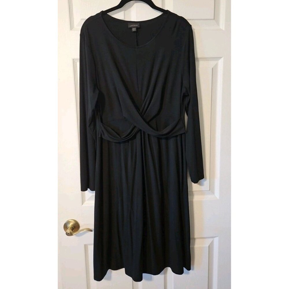 J. Jill Wearever  Criss Cross Bodice Black Dress